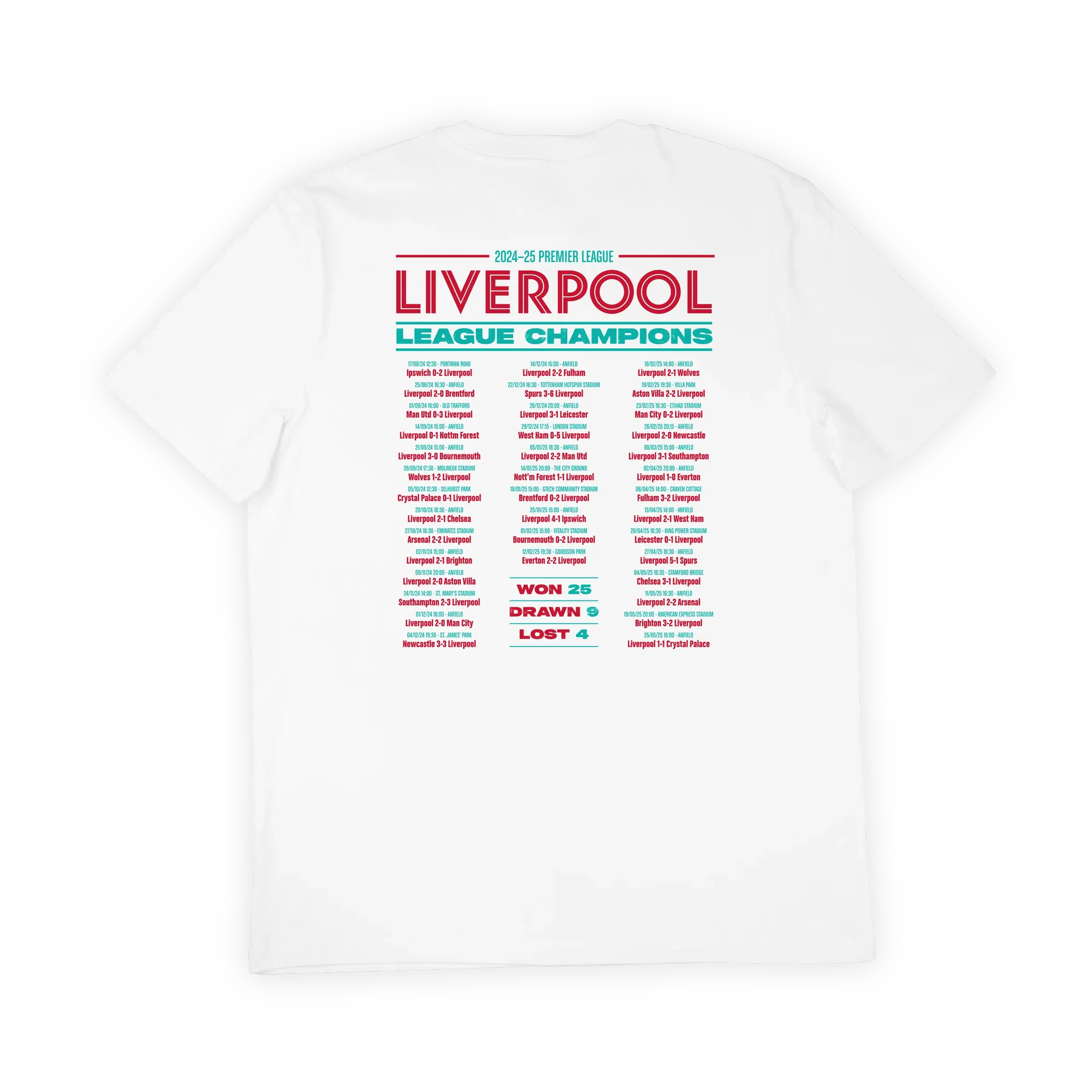 Liverpool Champions T-Shirt – 24/25 Premier League Winners