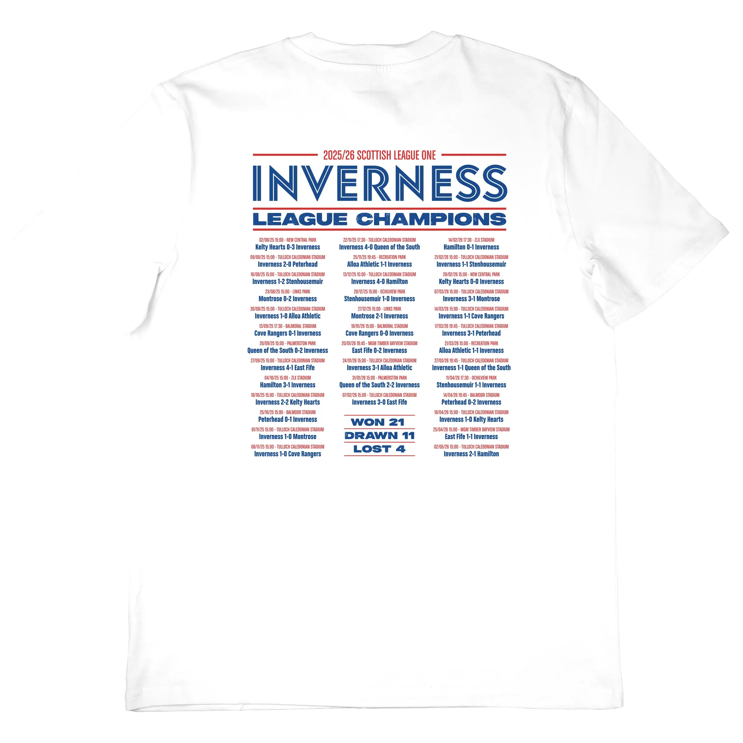 Inverness Champions T-Shirt – 25/26 Scottish League One Winners