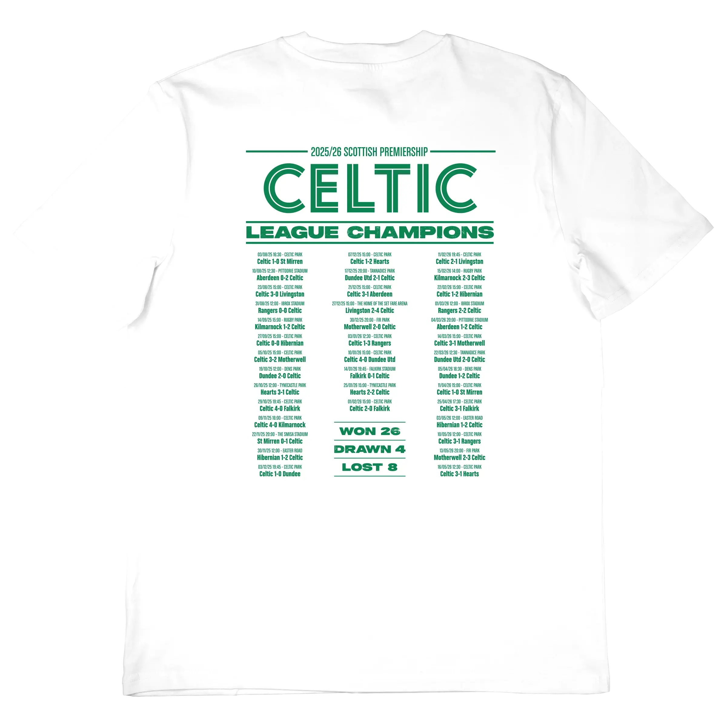 Celtic Champions T-Shirt – 25/26 Scottish Premiership Winners