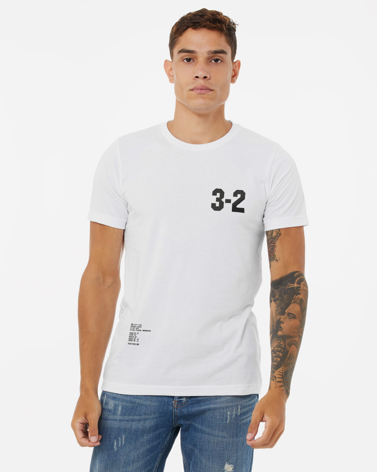 Resultees classic design on a white t-shirt