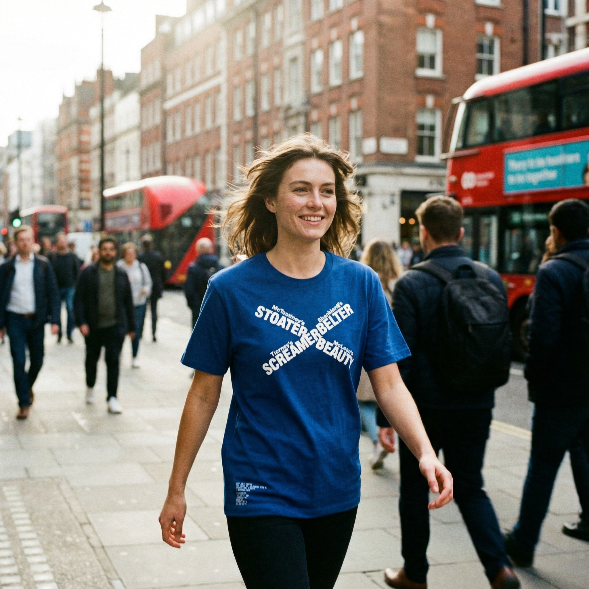 female wearing scotland v denmark tee